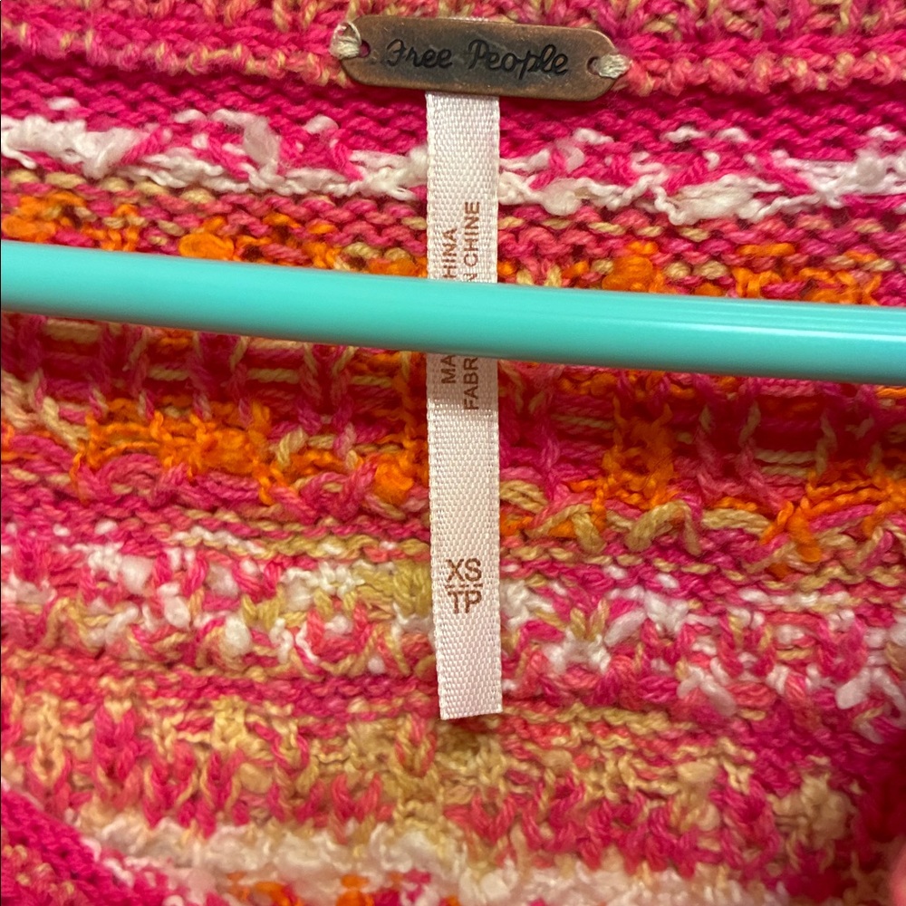 Pink & Orange Fair Isle Cropped Sweater - Womens - Picture 2 of 5
